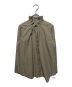 icBアイシービー）の古着「コットンナイロンタイプライターデザインカラーブラウス」｜ベージュ