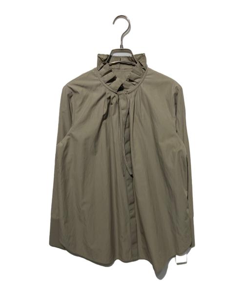 icB（アイシービー）icB (アイシービー) コットンナイロンタイプライターデザインカラーブラウス ベージュ サイズ:4の古着・服飾アイテム