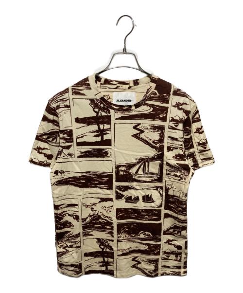 JIL SANDER+（ジルサンダープラス）JIL SANDER+ (ジルサンダープラス) 総柄Tシャツ ベージュ サイズ:Sの古着・服飾アイテム