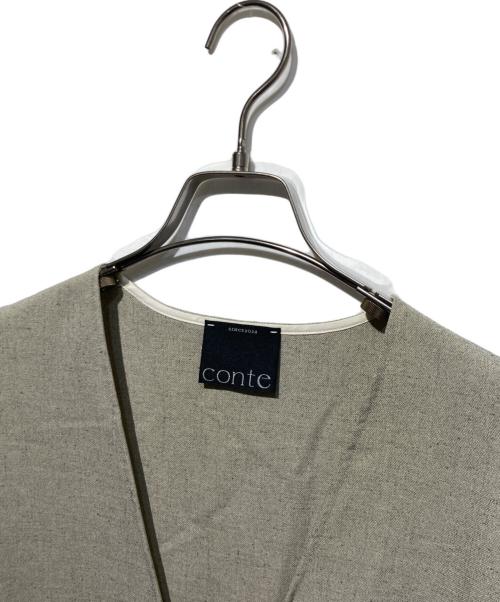 Conte（コンテ）conte (コンテ) ディープVネック ジレ ベージュ サイズ:　の古着・服飾アイテム