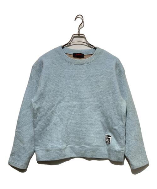 CABAN（キャバン）CABaN (キャバン) ウールコットンダブルフェイス クルーネックプルオーバー ブルー サイズ:Mの古着・服飾アイテム