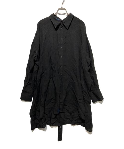 YOHJI YAMAMOTO（ヨウジヤマモト）YOHJI YAMAMOTO (ヨウジヤマモト) リネンロングシャツ ブラック サイズ:2の古着・服飾アイテム