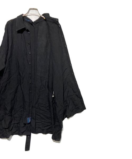 YOHJI YAMAMOTO（ヨウジヤマモト）YOHJI YAMAMOTO (ヨウジヤマモト) リネンロングシャツ ブラック サイズ:2の古着・服飾アイテム