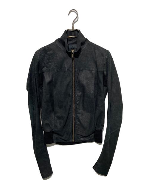 RICK OWENS（リックオウエンス）RICK OWENS (リックオウエンス) ラムレザー切替ブルゾン ブラック サイズ:40の古着・服飾アイテム