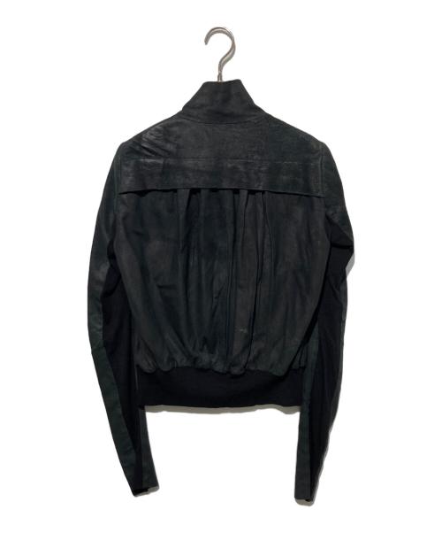 RICK OWENS（リックオウエンス）RICK OWENS (リックオウエンス) ラムレザー切替ブルゾン ブラック サイズ:40の古着・服飾アイテム