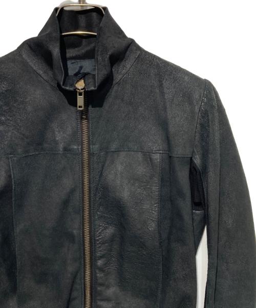 RICK OWENS（リックオウエンス）RICK OWENS (リックオウエンス) ラムレザー切替ブルゾン ブラック サイズ:40の古着・服飾アイテム