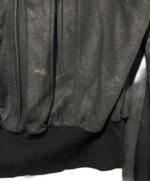 RICK OWENS（リックオウエンス）RICK OWENS (リックオウエンス) ラムレザー切替ブルゾン ブラック サイズ:40の古着・服飾アイテム