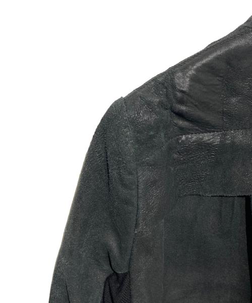 RICK OWENS（リックオウエンス）RICK OWENS (リックオウエンス) ラムレザー切替ブルゾン ブラック サイズ:40の古着・服飾アイテム