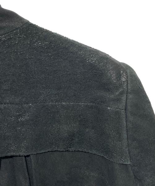 RICK OWENS（リックオウエンス）RICK OWENS (リックオウエンス) ラムレザー切替ブルゾン ブラック サイズ:40の古着・服飾アイテム