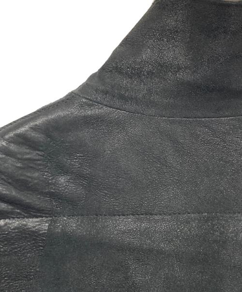 RICK OWENS（リックオウエンス）RICK OWENS (リックオウエンス) ラムレザー切替ブルゾン ブラック サイズ:40の古着・服飾アイテム