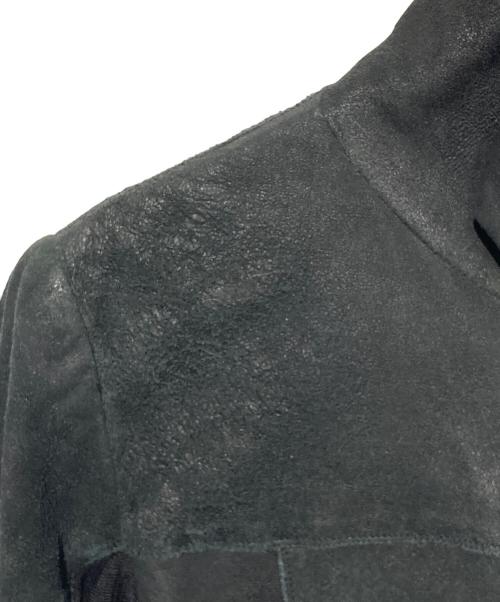 RICK OWENS（リックオウエンス）RICK OWENS (リックオウエンス) ラムレザー切替ブルゾン ブラック サイズ:40の古着・服飾アイテム