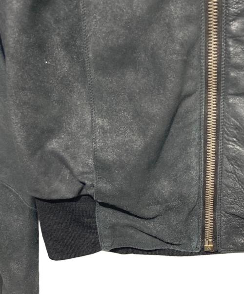 RICK OWENS（リックオウエンス）RICK OWENS (リックオウエンス) ラムレザー切替ブルゾン ブラック サイズ:40の古着・服飾アイテム
