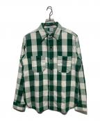 WAREHOUSEウエアハウス）の古着「3104 フランネルシャツ」｜グリーン