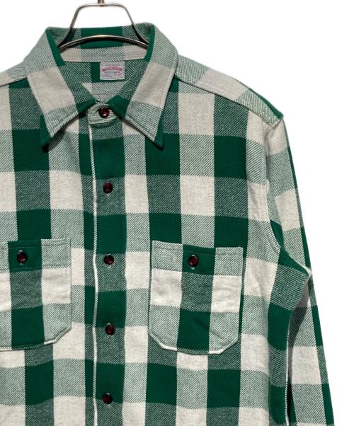 WAREHOUSE（ウエアハウス）WAREHOUSE (ウエアハウス) 3104 フランネルシャツ グリーン サイズ:XLの古着・服飾アイテム