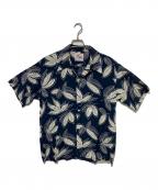 Sun Surfサンサーフ）の古着「ISLAND LEAF アロハシャツ」｜ネイビー