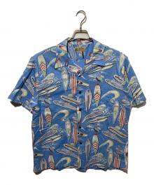 Sun Surf（サンサーフ）の古着「COTTON × LINEN OPEN SHIRT アロハシャツ」｜ブルー
