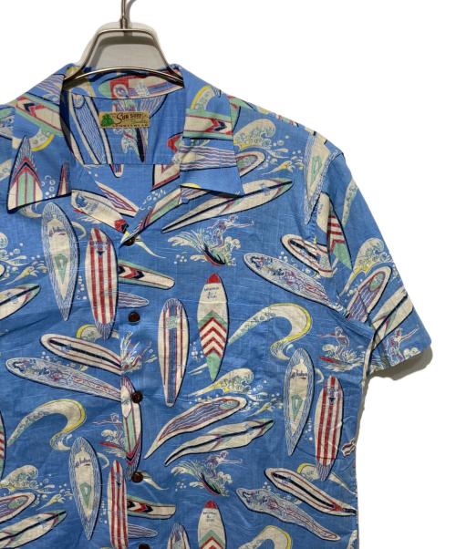 Sun Surf（サンサーフ）Sun Surf (サンサーフ) COTTON × LINEN OPEN SHIRT アロハシャツ ブルー サイズ:XLの古着・服飾アイテム