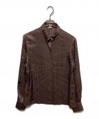 HERMESエルメス）の古着「シルクシャツ」｜ブラウン