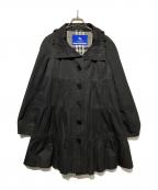 BURBERRY BLUE LABELバーバリーロンドンブルーレーベル）の古着「フリルカラーティアードコート」｜ブラック