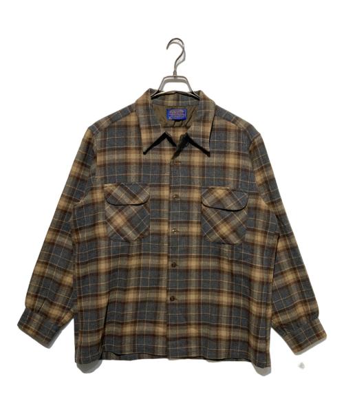 PENDLETON（ペンドルトン）PENDLETON (ペンドルトン) 70s ボードシャツ ブラウン×グレー サイズ:Lの古着・服飾アイテム