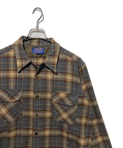 PENDLETON（ペンドルトン）PENDLETON (ペンドルトン) 70s ボードシャツ ブラウン×グレー サイズ:Lの古着・服飾アイテム