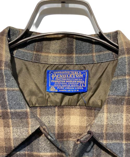 PENDLETON（ペンドルトン）PENDLETON (ペンドルトン) 70s ボードシャツ ブラウン×グレー サイズ:Lの古着・服飾アイテム