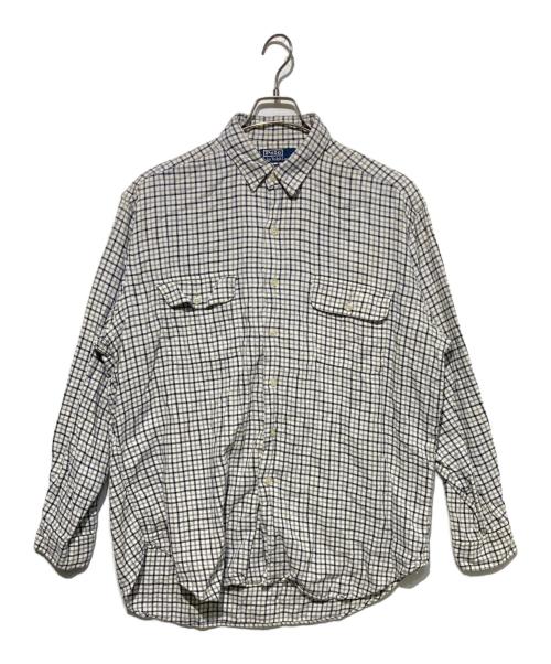 POLO RALPH LAUREN（ポロ・ラルフローレン）POLO RALPH LAUREN (ポロ・ラルフローレン) BENFORD チェックシャツ ホワイト サイズ:Lの古着・服飾アイテム