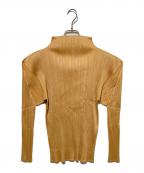 PLEATS PLEASEプリーツプリーズ）の古着「ハイネックプリーツカットソー」｜オレンジ