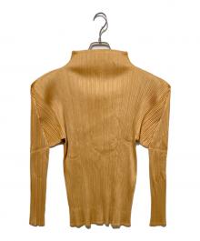 PLEATS PLEASE（プリーツプリーズ）の古着「ハイネックプリーツカットソー」｜オレンジ