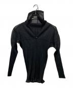 PLEATS PLEASEプリーツプリーズ）の古着「メッシュプリーツフーディ」｜ブラック