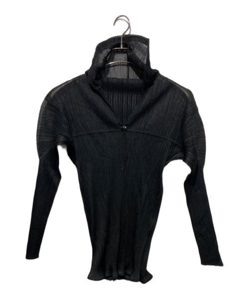 PLEATS PLEASE（プリーツプリーズ）PLEATS PLEASE (プリーツプリーズ) メッシュプリーツフーディ ブラック サイズ:3の古着・服飾アイテム