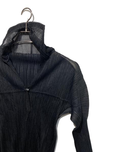 PLEATS PLEASE（プリーツプリーズ）PLEATS PLEASE (プリーツプリーズ) メッシュプリーツフーディ ブラック サイズ:3の古着・服飾アイテム
