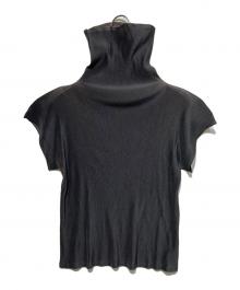 PLEATS PLEASE（プリーツプリーズ）の古着「ハイネックプリーツカットソー」｜ブラック