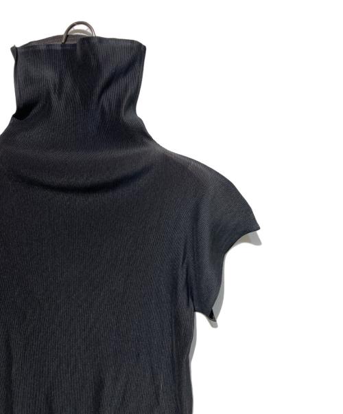 PLEATS PLEASE（プリーツプリーズ）PLEATS PLEASE (プリーツプリーズ) ハイネックプリーツカットソー ブラック サイズ:3の古着・服飾アイテム