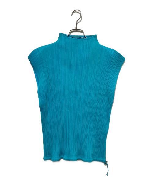 PLEATS PLEASE（プリーツプリーズ）PLEATS PLEASE (プリーツプリーズ) ドローコードノースリーブカットソー スカイブルー サイズ:3の古着・服飾アイテム