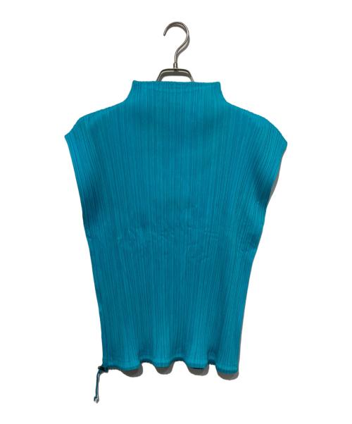 PLEATS PLEASE（プリーツプリーズ）PLEATS PLEASE (プリーツプリーズ) ドローコードノースリーブカットソー スカイブルー サイズ:3の古着・服飾アイテム