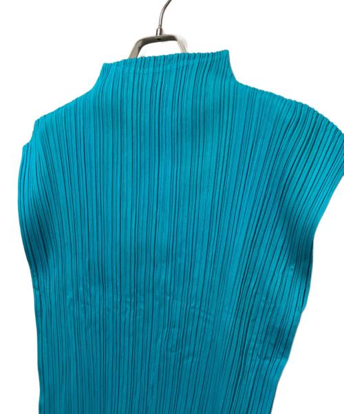 PLEATS PLEASE（プリーツプリーズ）PLEATS PLEASE (プリーツプリーズ) ドローコードノースリーブカットソー スカイブルー サイズ:3の古着・服飾アイテム