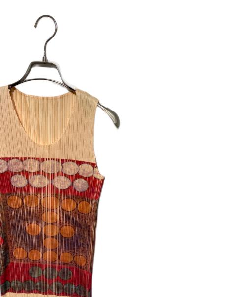 PLEATS PLEASE（プリーツプリーズ）PLEATS PLEASE (プリーツプリーズ) フローラルプリントプリーツドレス イエロー サイズ:4の古着・服飾アイテム