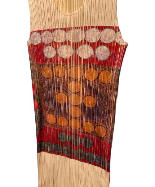 PLEATS PLEASE（プリーツプリーズ）PLEATS PLEASE (プリーツプリーズ) フローラルプリントプリーツドレス イエロー サイズ:4の古着・服飾アイテム