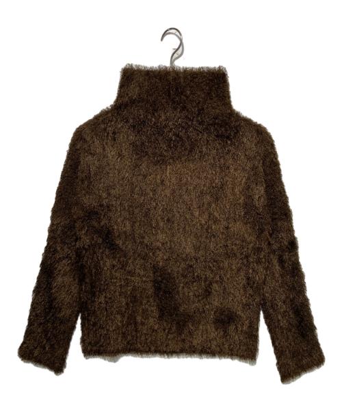 PLEATS PLEASE（プリーツプリーズ）PLEATS PLEASE (プリーツプリーズ) 裏プリーツフェイクファーカットソー ブラウン サイズ:4の古着・服飾アイテム