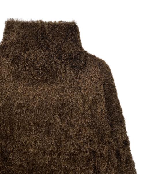 PLEATS PLEASE（プリーツプリーズ）PLEATS PLEASE (プリーツプリーズ) 裏プリーツフェイクファーカットソー ブラウン サイズ:4の古着・服飾アイテム