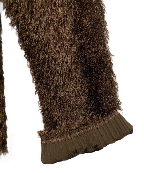 PLEATS PLEASE（プリーツプリーズ）PLEATS PLEASE (プリーツプリーズ) 裏プリーツフェイクファーカットソー ブラウン サイズ:4の古着・服飾アイテム