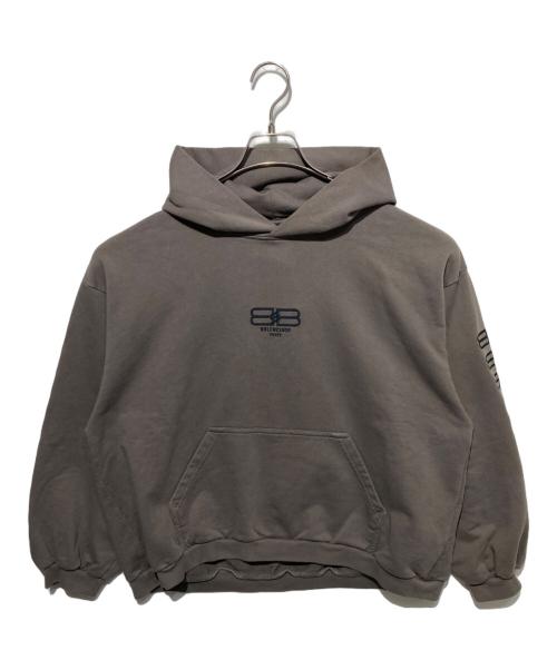 BALENCIAGA（バレンシアガ）BALENCIAGA (バレンシアガ) BBロゴ クロップドフーディ ベージュ サイズ:Ｓの古着・服飾アイテム
