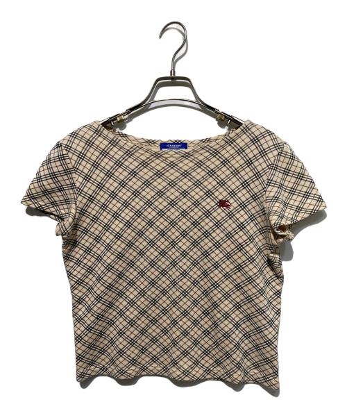BURBERRY BLUE LABEL（バーバリー ブルー レーベル）BURBERRY BLUE LABEL (バーバリー ブルー レーベル) チェックカットソー ベージュ サイズ:Mの古着・服飾アイテム