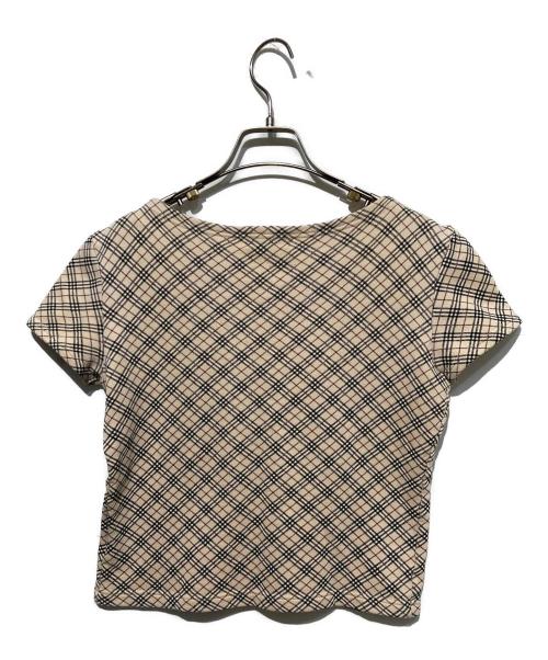 BURBERRY BLUE LABEL（バーバリー ブルー レーベル）BURBERRY BLUE LABEL (バーバリー ブルー レーベル) チェックカットソー ベージュ サイズ:Mの古着・服飾アイテム