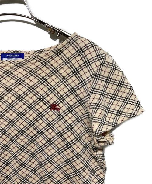 BURBERRY BLUE LABEL（バーバリー ブルー レーベル）BURBERRY BLUE LABEL (バーバリー ブルー レーベル) チェックカットソー ベージュ サイズ:Mの古着・服飾アイテム