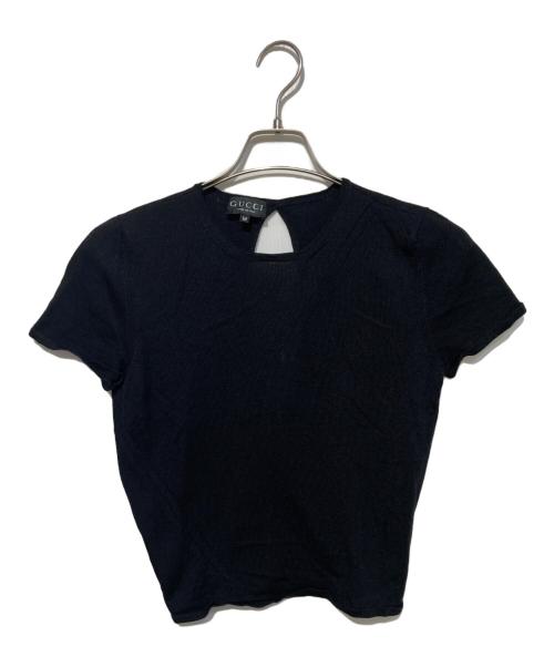 GUCCI（グッチ）GUCCI (グッチ) カシミヤシルク半袖ニット ブラック サイズ:Ｍの古着・服飾アイテム