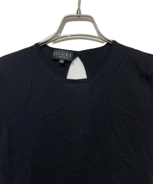 GUCCI（グッチ）GUCCI (グッチ) カシミヤシルク半袖ニット ブラック サイズ:Ｍの古着・服飾アイテム