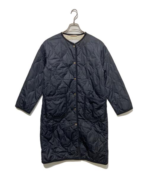 MACKINTOSH PHILOSOPHY（マッキントッシュ フィロソフィー）MACKINTOSH PHILOSOPHY (マッキントッシュ フィロソフィー) ノーカラーキルティングロングコート ネイビー サイズ:36の古着・服飾アイテム