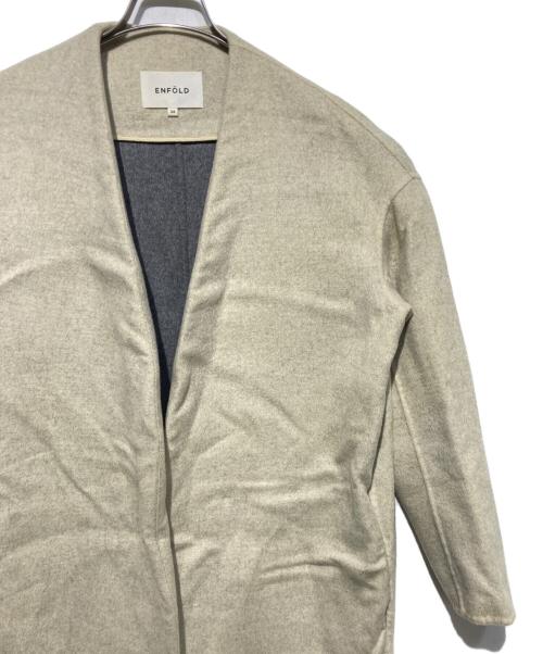 ENFOLD（エンフォルド）ENFOLD (エンフォルド) ウールリバーノーカラーコート ベージュ サイズ:36の古着・服飾アイテム